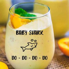 img 1 attached to Entertain Your Loved Ones With Baby Shark Do Do Stemless Wine Glass - Perfect Gift For Baby Shark Lovers!