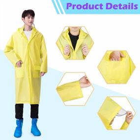 img 1 attached to Stay Dry In Style With A Reusable Portable Rain Poncho For Women And Men With Reflective Strip And Hood