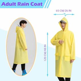img 3 attached to Stay Dry In Style With A Reusable Portable Rain Poncho For Women And Men With Reflective Strip And Hood