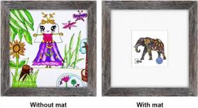 img 2 attached to RPJC 8X8 Inch Soild Wood Picture Frame With High Definition Glass Display Pictures 4X4 With Mat Or 8X8 Without Mat For Wall Mounting Hanging Photo Frame Driftwood Finish