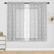 add elegance to your home with dwcn's grey floral lace sheer curtains - set of 2 short panels for bedroom and kitchen windows logo