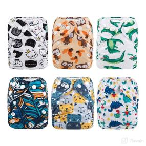 img 4 attached to 👶 ALVABABY Pocket Newborn Cloth Diapers Nappy Set - 6pcs with 12 Inserts, Perfect for Babies under 12 pounds!