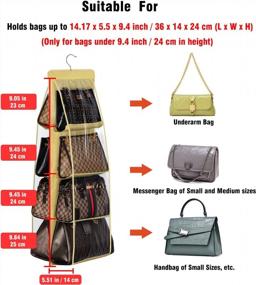 img 3 attached to Светло-желтый подвесной органайзер с 8 карманами для сумок: идеальное решение для хранения и организации шкафа!
