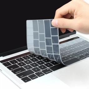 img 1 attached to Batianda Ultra Thin Gradient Color Keyboard Cover Protector For New MacBook Pro With Touch Bar 13 Inch Or 15 Inch Model:A1706/A1989/A2159 & A1707/A1990 Release 2019 2018 2017 2016 (Grey)