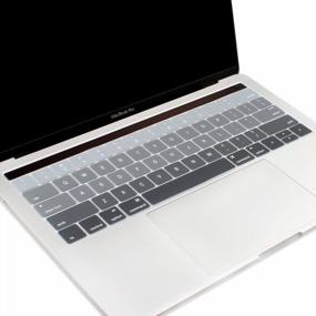 img 2 attached to Batianda Ultra Thin Gradient Color Keyboard Cover Protector For New MacBook Pro с сенсорной панелью 13 или 15 дюймов Модель: A1706/A1989/A2159 и A1707/A1990 Release 2019 2018 2017 2016 (серый)