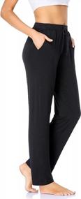 img 4 attached to Широкие штаны для йоги ASIMOON для женщин: комфортные джоггеры с завязками, растяжимые, домашние и спортивные брюки с карманами.
