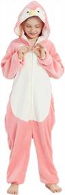 img 1 attached to ABENCA пингвин Onesie Детский костюм животного пижамы для девочек Цельная плюшевая одежда для сна Косплей Хэллоуин Рождество