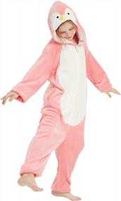 img 4 attached to ABENCA пингвин Onesie Детский костюм животного пижамы для девочек Цельная плюшевая одежда для сна Косплей Хэллоуин Рождество