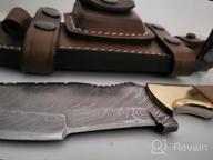 img 1 attached to Ottoza Handmade Damascus Tracker Knife With Bone Handle - Survival Knife - Camping Knife - Damascus Steel Knife - Damascus Hunting Knife With Sheath Horizontal Carry Fixed Blade Knife No:115 review by Justin Elmore