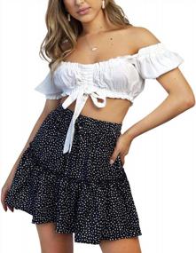 img 4 attached to Мило и шикарно: юбка с оборками и цветочным принтом Alelly'S с высокой талией для идеального пляжного отдыха