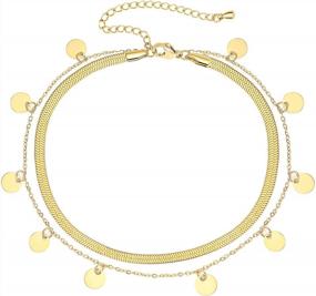 img 4 attached to Dazzle Your Ankles With Sovesi'S Gold Stainless Steel Flat Snake Chain Anklet - Perfect For The Beach!