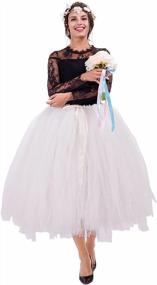 img 4 attached to Handmade Adult Tutu Tulle Skirt For Women 31.5 Inch Long Photography Wedding Party Skirts