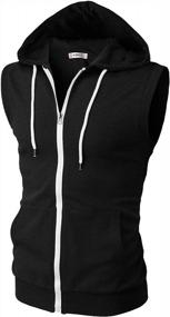 img 4 attached to H2H Mens Casual Slim Fit Zip-Up Sleeveless Hoodie Lightweight Workout Tank Tops Gym Hoodies