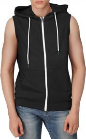 img 1 attached to H2H Mens Casual Slim Fit Zip-Up Sleeveless Hoodie Lightweight Workout Tank Tops Gym Hoodies