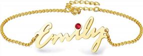 img 4 attached to Personalized Name Bracelet For Women In 10K, 14K, And 18K Real Gold