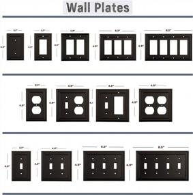 img 2 attached to SleekLighting Classic Black Wall Plate Outlet Switch Covers - 2 Pack In Multiple Styles And Sizes