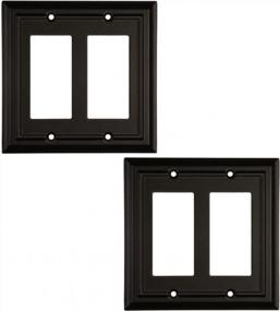 img 4 attached to SleekLighting Classic Black Wall Plate Outlet Switch Covers - 2 Pack In Multiple Styles And Sizes