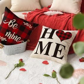 img 2 attached to Cozy Up With AVOIN'S Set Of 4 Valentine'S Day Buffalo Plaid Pillow Covers - Perfect For Any Holiday, Wedding Or Anniversary!