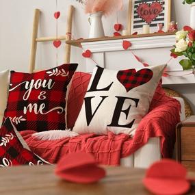 img 3 attached to Cozy Up With AVOIN'S Set Of 4 Valentine'S Day Buffalo Plaid Pillow Covers - Perfect For Any Holiday, Wedding Or Anniversary!