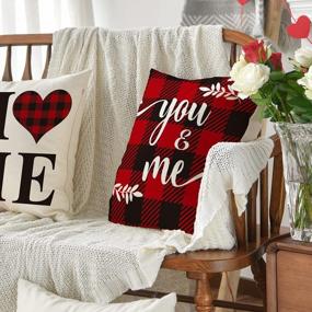 img 1 attached to Cozy Up With AVOIN'S Set Of 4 Valentine'S Day Buffalo Plaid Pillow Covers - Perfect For Any Holiday, Wedding Or Anniversary!