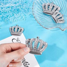 img 2 attached to 👑 4 Pack Bling Princess Crown Car Emblem Platinum Crown Badge Crystal Rhinestone Sticker with Adhesive Back (2 Sizes) for Car, SUV, RV, Window, Bumper, Laptops, Luggage - FINGERINSPIRE