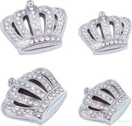 👑 4 pack bling princess crown car emblem platinum crown badge crystal rhinestone sticker with adhesive back (2 sizes) for car, suv, rv, window, bumper, laptops, luggage - fingerinspire логотип