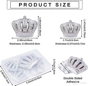 img 3 attached to 👑 4 Pack Bling Princess Crown Car Emblem Platinum Crown Badge Crystal Rhinestone Sticker with Adhesive Back (2 Sizes) for Car, SUV, RV, Window, Bumper, Laptops, Luggage - FINGERINSPIRE