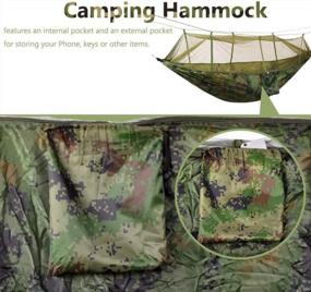 img 3 attached to Camping Hammock With Netting - Single & Double Tree Hammock With Lightweight Nylon, Portable For Backpacking, Travel, Beach And Yard - Perfect For Pest-Free Relaxation Outdoors