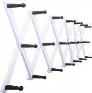 skoloo accordion wall hanger, modern expandable coat rack wall mounted, solid wooden wall hat rack, 20 peg, black on white logo