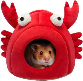img 4 attached to Cozy And Stylish Red Crab Warm Bed For Small Pets - Ideal For Dutch Pig, Hamster, Hedgehog, Rat, Chinchilla, And Guinea Habitat