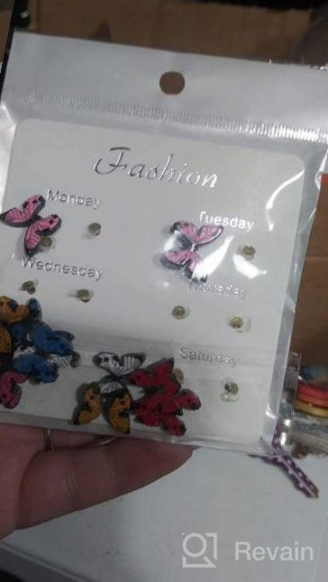 img 1 attached to 🦋 YUNXI Colorful Mini Butterfly Earrings Set - Cute Stud Ear Jewelry Gifts for Women and Girls (6 Pairs) review by Justin Smith