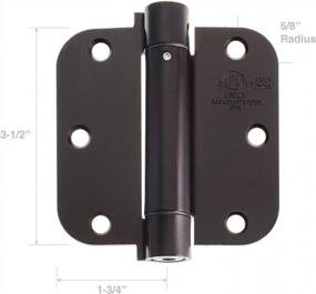 img 2 attached to 3-1/2" Self-Closing Spring Door Hinge With 5/8" Radius Corners (2 Pack), UL Listed - Oil Rubbed Bronze By Cauldham.