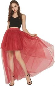 img 4 attached to Dovetail Princess Wedding Performance SK02 WineRed Women's Clothing and Skirts