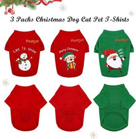 img 1 attached to Pedgot 3 Pack Dog Christmas Shirt - Santa Claus, Snowman, Elf - Xmas Clothes Printed Puppy T-Shirt Cosplay Pet Apparel for Small Dogs and Cats Dress Up Cosplay Gifts (Size: S)