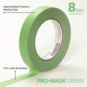 img 3 attached to IPG ProMask Green, 8-дневная малярная лента, 1,88 дюйма x 60 ярдов, зеленая, (один рулон)