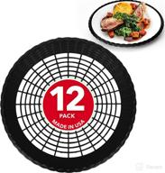 🍽️ stock your home 9 inch paper plate holder - black, 12 count (plastic heavy duty) - woven & reusable plastic paper plate holders логотип