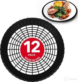 img 4 attached to 🍽️ Stock Your Home 9 Inch Paper Plate Holder - Black, 12 Count (Plastic Heavy Duty) - Woven & Reusable Plastic Paper Plate Holders