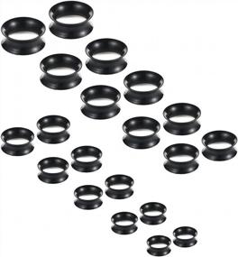 img 2 attached to Ruifan Ultra Thin Silicone Ear Skin Гибкая плоть Tunnel Expander Датчик растяжения Earlets Plug Set Gauges Kit 10 Pairs 6G-25/32 Inch (4Mm-20Mm)