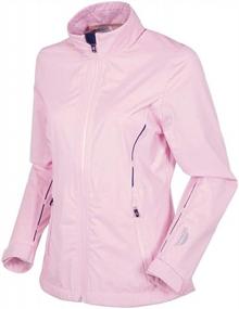 img 3 attached to Женская непромокаемая легкая дождевик Sunice Onassis - Эластичная спортивная одежда с полной молнией