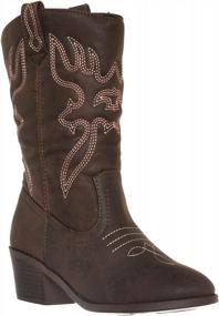 img 3 attached to Aquapillar Kids Western Cowboy Cowgirl Boot - Children Country Rodeo Riding Shoe