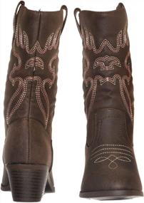 img 2 attached to Aquapillar Kids Western Cowboy Cowgirl Boot - Children Country Rodeo Riding Shoe