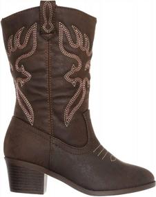 img 1 attached to Aquapillar Kids Western Cowboy Cowgirl Boot - Children Country Rodeo Riding Shoe