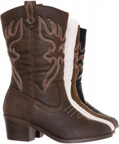 img 4 attached to Aquapillar Kids Western Cowboy Cowgirl Boot - Children Country Rodeo Riding Shoe