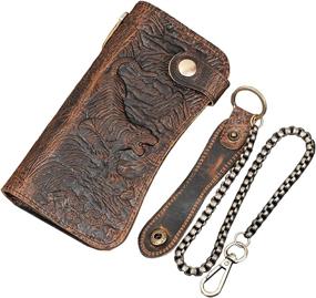 img 4 attached to LUUFAN Genuine Leather Wallet Engraved Men's Accessories good for Wallets, Card Cases & Money Organizers
