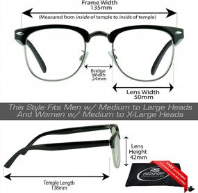 img 3 attached to Классические очки для чтения ProSPORT Combo для мужчин и женщин - винтажный дизайн в роговой оправе и полубез оправы (2 пары)