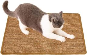 img 4 attached to 🐱 Sisal Cat Scratching Mat: Protect Furniture & Grind Claws | CCopnts Natural | 15.75" x 11.8