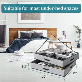 img 3 attached to Maximize Your Closet Space With SOLEDI Underbed Shoes Storage - Adjustable Dividers For Easy Organization