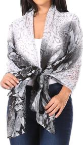 img 4 attached to Sakkas CQSXS 1 Featherweight Patterned Versitile Women's Accessories ~ Scarves & Wraps