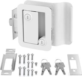 img 4 attached to 🚪 Universal RV Entry Door Lock Kit with Paddle Deadbolt, Polar White Enclosed Trailer Camper Door Latch and 4 Keys - Enhanced Security Replacement for RV Door Locks