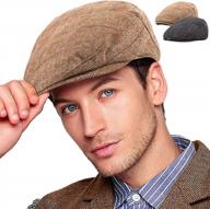 stylish and versatile: get yours now - 2pack adjustable newsboy hats for men - flat cap - irish cabbie gatsby tweed ivy logo